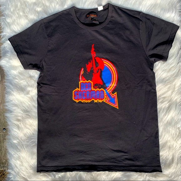 NEW Ben Sherman tee shirt black w/ rock & roll screen-printed logo NWT - Picture 1 of 16